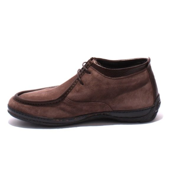 Ernesto Dolani 11984b Brown Suede / Sheepskin Lace Ankle Moccasin Boot - Picture 6 of 9